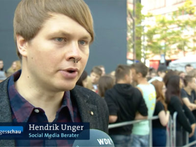 O-Ton für die ARD Tagesschau im Rahmen der Videodays in Köln 2016 ARD Tagesschau Hendrik Unger